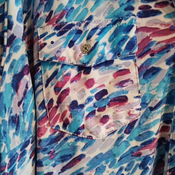 Multicolor Abstract Blouse - Picture 2 of 10